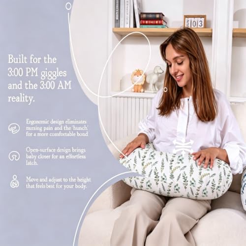 Image of Little Grape Land Nursing Pillow for Infants, Extra Firm Breastfeeding Pillows, Baby Pillow for Nursing, Bottle Feeding with Machine Washable Cover & Breathable Filling