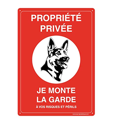 Panneau Propriété Privée Je Monte la Garde avec Angles Arrondis 35x49cm - 2