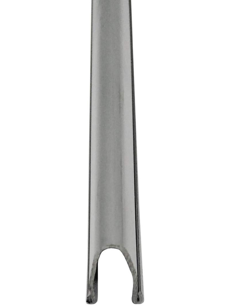 Gardinia Silver Inline Sliding Patio Door Stainless Steel Track Push In Chrome Cap 2400Mm