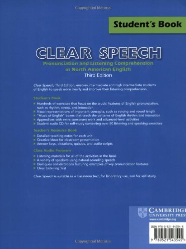 Clear Speech Student's Book with Audio CD: Pronunciation and Listening Comprehension in American English