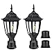 FUDESY Outdoor Post Lights, Electric Exterior Lamp Post Light Fixture with Pier Mount Base, LED Bulb Included, Anti Corrosion Black Plastic Materials, Pole Lanterns for Garden, Patio, Pathway