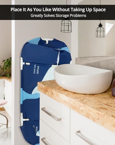 QWORK® Große Tragbare Badewanne 140cmX60cmX55cm, Erwachsene Klappbare Plastikwanne, Spa Badewanne, für Einweichbäder zu Hause