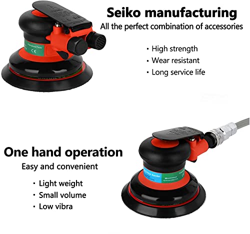 ATAAY Buffer Random Exzenterschleifer Pneumatischer Exzenterschleifer Luftschleifer, 125 mm Vakuum-Exzenter-Polier-/Schleifmaschine Pneumatische Werkzeuge Effizientes Polieren – Bild 7