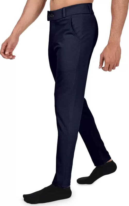 Image of Twill Lycra Men Trouser | Standard Fit Casual & Office Wear | Soft Stretchable Fabric | Comfortable Bottom Wear