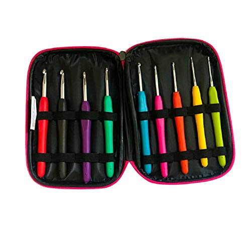 Kit 9 Agulhas Soft Emborrachada Para Crochê Linda Case