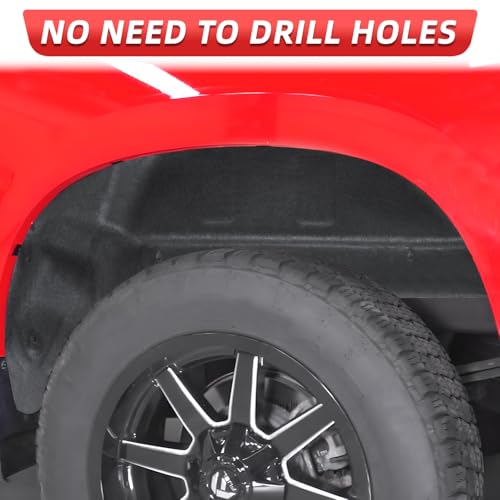 Image of Upgraded Wheel Well Liner Compatible with 2019-2024 Chevrolet Silverado 1500 New Body Style Truck Rear Wheel Guards Mud Flaps Accessories (Excludes ZR2, LT & Custom Trail Boss)
