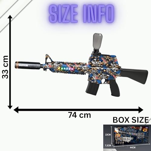 Image of Trocshop M416 Gel Blaster Gun |10K Gel Balls|for Kid & Adults Electric Operated Gun High Speed Upto 50 Feet Range|Rechargeable|Safe & Durable Shooting Gam - Multicolor