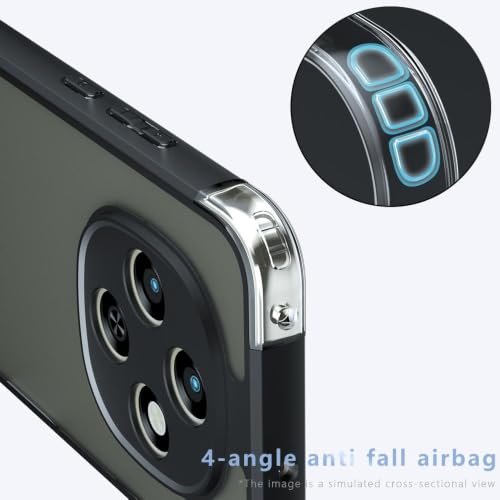 Image of Matte PC+TPU Back Cover Case for Oppo F31 Pro Plus 5G, Air Bag Corners, Anti-Fingerprint, Micro Arc Edge, Never Turns Yellow, Camera Protection, Black