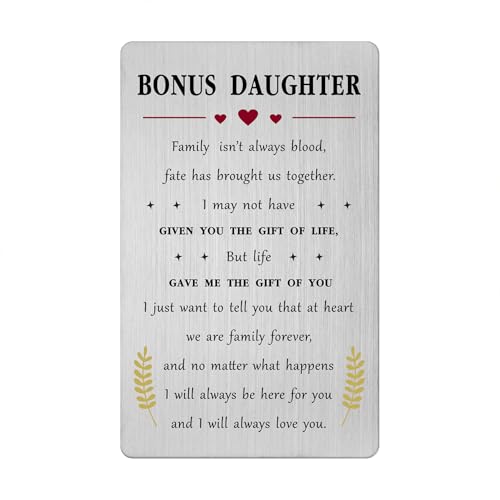 Viayen Muttertagskarte für Bonus-Tochter Stieftochter – Geschenk für unbiologische Adoptierte Stieftochter Geburtstag Hochzeitskarte