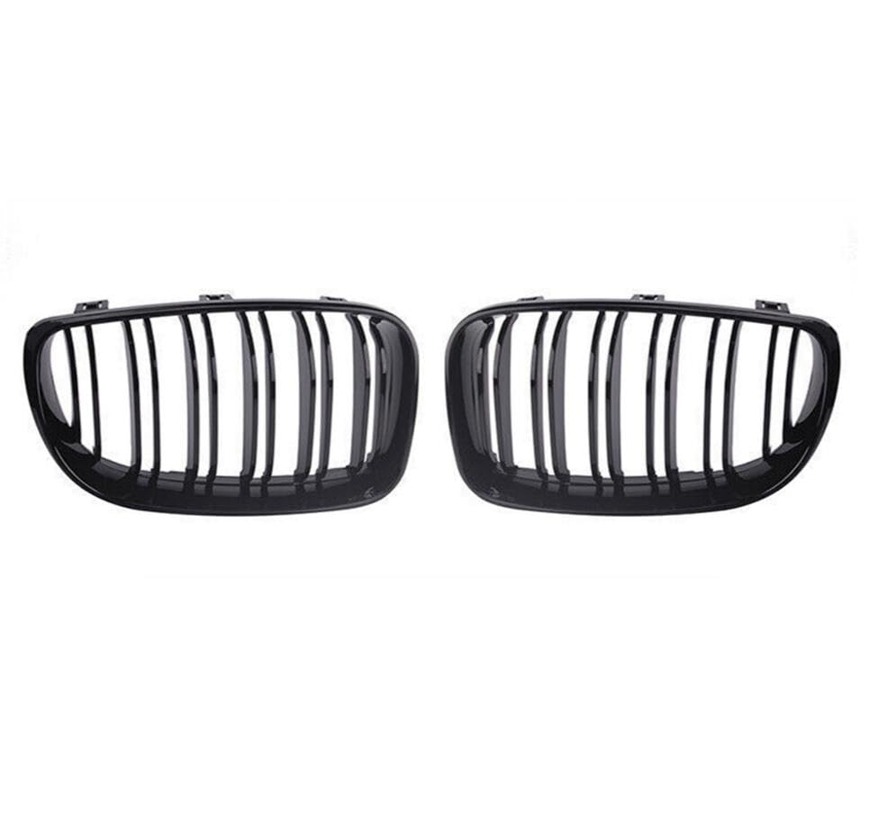 2Pcs BMW Car Front Grille with Double-Slat, Kidney Grilles for BMW 1 Series E81/E87 (2007-2013), Gloss Black