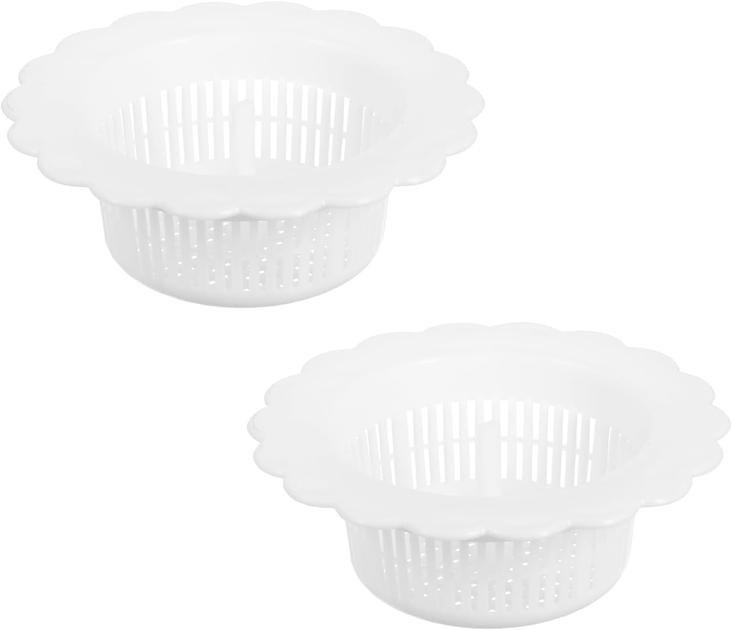 uxcell Sink Drain Strainer, Plastic Kitchen Sink Filter Hair Drain Catchers Sink Strainers for Kitchen Bathroom Balcony, White 2Pcs