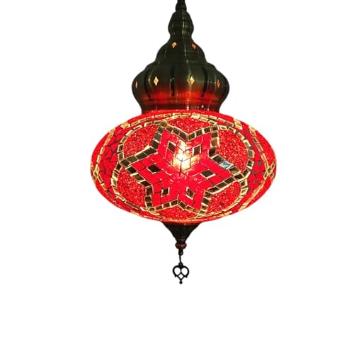 Lampe marocaine en mosaïque rouge pour une chambre cocooning
