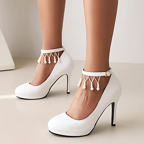 Chaussures de mariée blanches à plateforme pour danser confortablement
