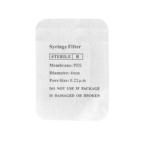Image of Sterile Syringe Filter, Hydrophilic PES Membrane 0.22um Pore Size, 4mm Membrane Diameter, PES Filtration for Lab,Sterile Packed (10)