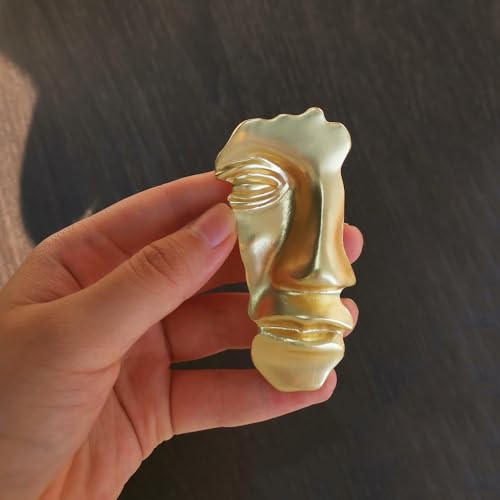 Image of 2Pcs Vintage Mask Brooch Minimalist Metal Figure Face Pin for Women Men