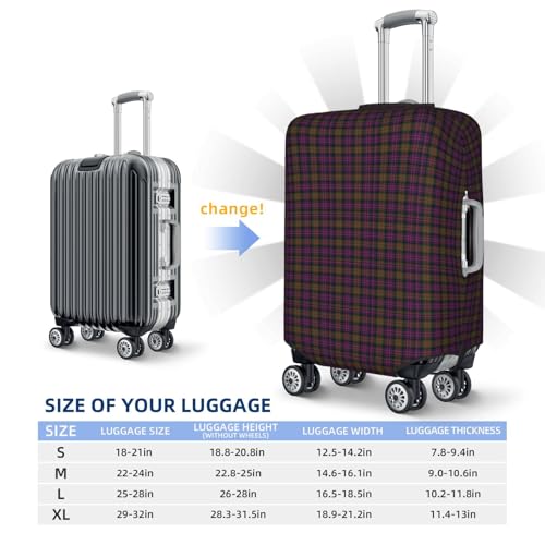 Clan Macdonald Tartan Luggage Cover, Protective Washable Suitcase Cover - Travel Fashion Elastic Suitcase Protector X-Large3