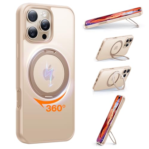 TORRAS Q3 Rugged for iPhone 17 Pro Max Case with 360 Magnetic Stand, [Tough 7X Mil-Grade Protection] Fit for MagSafe, [Anti-Slip Grippy Sides] Camera Control Button,Microfiber Lining, Deep B