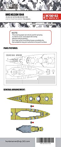 Feuille de masquage HMS Nelson 1944 Woodhunter au 1/700 pour une finition d'expert