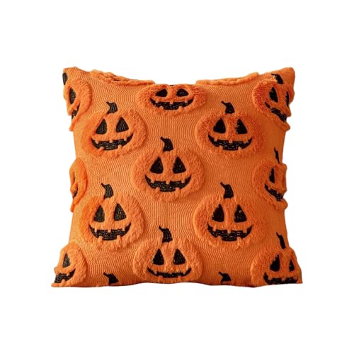 LearnLyrics Fundas de almohada de Halloween - Decoración festiva y estacional con funda de almohada gótica de calabaza para aula, sofá, cama, silla de patio, casa, dormitorio | cubierta