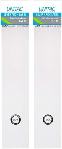 Lever Arch File Spine Labels 2 x 12-Pack, White