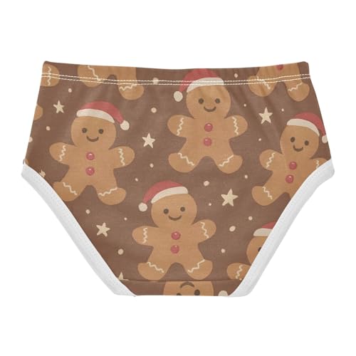 1-piecing Hip Design Girls' Panties Briefs Underwear for Toddler Christmas Gingerbread Men in Sizes 2T,3T, 4T, 5T, 6Y and 8Y2