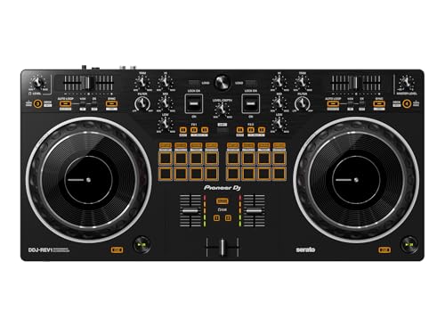 Image of Pioneer DDJ-REV1 Scratch-Style 2-Channel DJ Controller for Serato DJ Lite - Black Bundle with DJ Case and Austin Bazaar Polishing Cloth