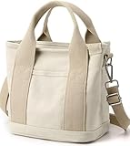 Tuobo Small Tote Bag with Zipper, 2024 Canvas Multi-Pocket Crossbody Bag Shoulder Bag Satchel Hobo Bag Messenger Bag