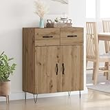 Kaloriko Sideboard Artisan-Eiche 69,5x34x90 cm, Holzwerkstoff Schrank mit Türen und Schublade, modernes Buffet-Möbel für Wohnzimmer, Esszimmer und Küche