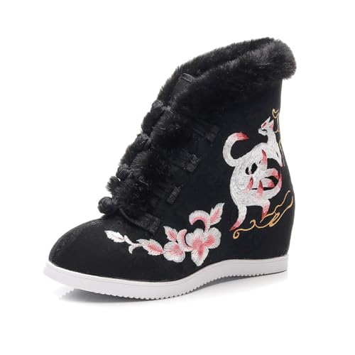 ���f�B�[�X �G�X�j�b�N�X�^�C�� ���I�Ȏh�J���� �B���E�F�b�W�A���N���u�[�c �~�ɒg�����A�ӂ�ӂ헠�n�t���X�m�[�u�[�c �`���I�Ȓ����� �J�W���A���ŉ��K�Ȋ����V���[�Y(Black,36 EU)