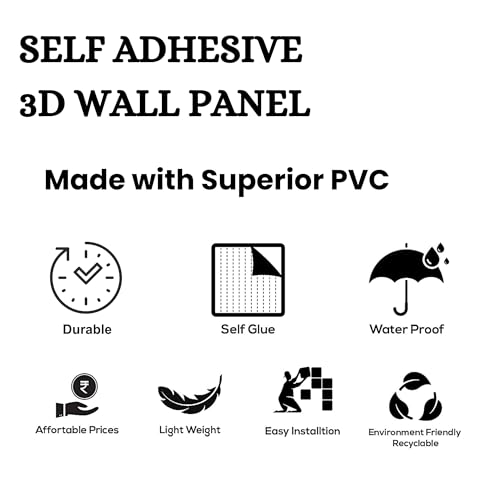 Image of Kayra Decor 3D Self Adhesive Wall Panel Mega Greige TP 106 Design Pack of 40 Covers 107.80 Sq. Ft.TP106