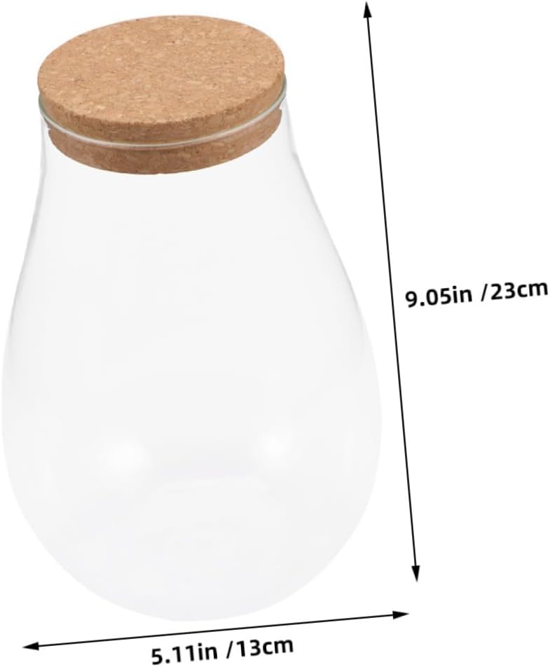 2Pcs Glass Terrarium Bottle with Cork Small Micro Landscape Planter for Indoor Plants Decorative Vase for Home Office Garden and Patio