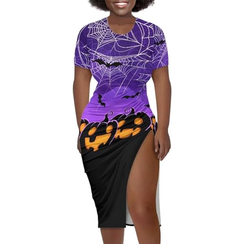 Image of Short Sleeve Dress for Women,Sexy Bodycon Dress,Plus Size Slit Dress,String Design s-4xl