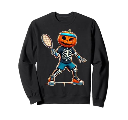 Tennis Halloween Scheletro Zucca Divertente Costume Sportivo Felpa