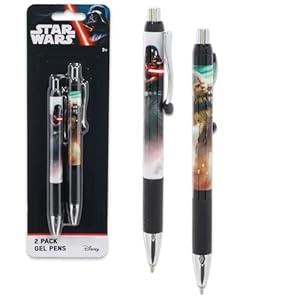 Star Wars Ballpoint Pen Set – Pack of 2 Rollerball Pens Featuring Darth Vader, Han Solo, Chewbacca and More | Star Wars School and Office Supplies