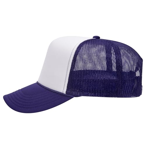 Image of OTTO Polyester Foam Front 5 Panel High Crown Mesh Back Trucker Hats in 97, Bulk, Wholesale