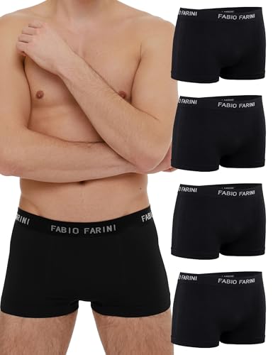 Fabio Farini - 4er-Pack Seamless Boxershorts Unterhosen Männer aus Microfaser, Nahtlose Retroshorts für Herren im Multi-Set - Set 8 L