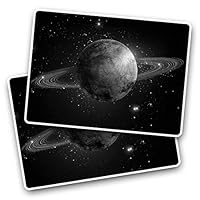2 x 7.5cm Rectangle Stickers - Saturn Planet Rings Space NASA Galaxy Decals 43486
