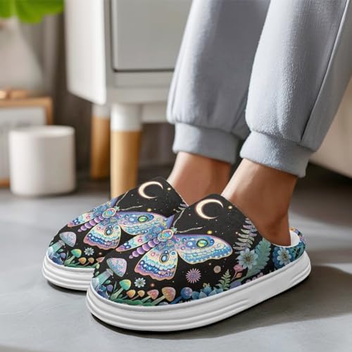 House Slippers for Women Men Plush Warm Fuzzy Slipper Bedroom Shoes for Outdoor Indoor Slip On4