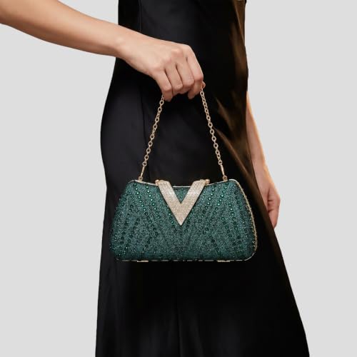 Image of SH Clutch Purse Rhinestone Clutch Purses for Women Glitter Prom Purse