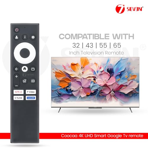 Image of 7SEVEN Compatible with Coocaa Google tv Remote Control Suitable for 32Z72 43Y72 55Y73 65Y73 Pro Models 4K LED QLED FHD UHD HDR Television Non-Voice Command - Match Keys Exactly with Existing Remote