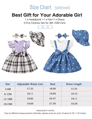 12 Month Girl Clothes Baby Newborn Girl Clothes Infant Dress Summer Outfit Ruffle Short Sleeveless Romper Onesie Baby Girl's Clothing Headband Hat Gift Shirt Top 3Pcs White Denim Blue Ovrall Dress #TOP5