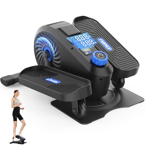 Image of FUNMILY Under Desk Elliptical, Ellipse Leg Exerciser, Standing or Seated Mini Elliptical Machines, Portable Bike Pedal Exerciser for Seniors /Adults, Leg Workout Equipment for Home /Office (Blue)