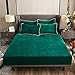 Produktbild Damier Plüsch Spannbettlaken 140x200cm Grün Dunkelgrün Winter Warme Flauschige Bettlaken Cashmere Touch Spannbetttuch Geeignet für 30cm Matratze