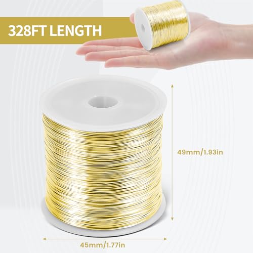 Image of 26 Gauge Wire for Jewelry Making - 328ft Tarnish Resistant Copper Wire (0.4mm X 100m) for Jewelry Making and Handcrafting (Gold)