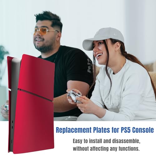 Image of Slim Digital Edition Cover Plates for New PS5 Slim Console, Shell Panels Compatible with New PlayStation 5 Slim Accessories Protective Replacement Faceplate (Volcanic Red)