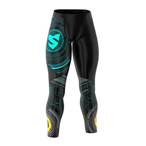 SMMASH Long Sport Leggings, Men Compression Pants, Breathable and Light Fitness Tights, Perfect for Running, Cross Fit, Gym, Antibacterial Material, Made in Europe