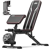 FLYBIRD 3 in 1 Adjustable Weight Bench with Leg Extension & Preacher Curl Pad for Full Body Workout, 800LBS Foldable Exercise Bench at Home Gym, Portable Lifting Incline Decline Flat Strength Training