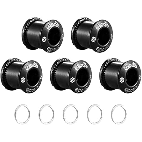 Chooee Single/Double Bike Chainring Bolts, M8 Bicycle Chain Ring Bolts and Nuts For MTB/Mountain Bike/Road Black Cover