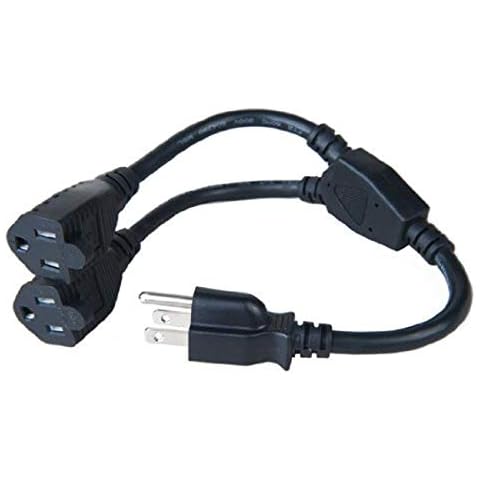 Link Depot US 3 Prong 1 Male to 2 Female Power Cord Splitter Cover
