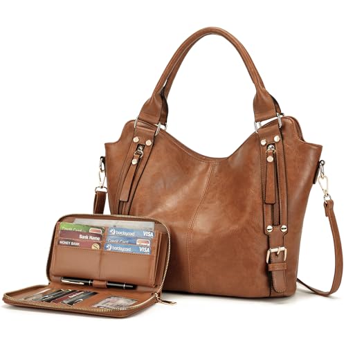 Image of Crossbody Bags for Women Large Hobo Purse Shoulder Handbag Wallet Set 2PCS | Soft PU Leather,Total 9 Pockets,Large Capacity,with a Spacious Functional Wallet,Detachable Shoulder Strap,Stylish Design